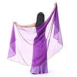 Belly Dance Chiffon Veil Shawl Scarf Sequins Trim Hip Wrap Scarves Deep Purple