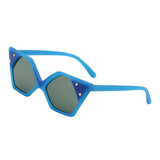 Vintage Womens Sunglasses Triangle Sunglass Mens Eyewear Cat Eye Sun Glasses Blue