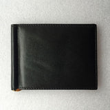 Menâ€™s Minimalist Slim Money Clip Solid Black PU Leather Cards Purse Bifold Wallet Purse