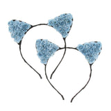 Max Paper Flower Cat Ears Party Women Girls Kids Headband Fancy Dress Blue