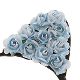 Max Paper Flower Cat Ears Party Women Girls Kids Headband Fancy Dress Blue