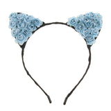 Max Paper Flower Cat Ears Party Women Girls Kids Headband Fancy Dress Blue