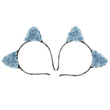 Max Paper Flower Cat Ears Party Women Girls Kids Headband Fancy Dress Blue