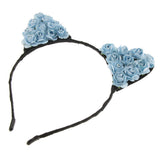 Max Paper Flower Cat Ears Party Women Girls Kids Headband Fancy Dress Blue