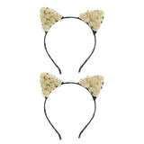 Max Paper Flower Cat Ears Party Women Girls Kids Headband Fancy Dress Beige