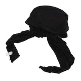 Pretied Silky Beanie Hat Scarf Chemo Cap Turban Head Wrap Night Bonnet Black