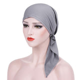 Max Pretied Silky Beanie Hat Scarf Chemo Cap Turban Head Wrap Night Bonnet Gray