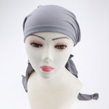 Max Pretied Silky Beanie Hat Scarf Chemo Cap Turban Head Wrap Night Bonnet Gray