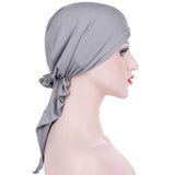 Max Pretied Silky Beanie Hat Scarf Chemo Cap Turban Head Wrap Night Bonnet Gray