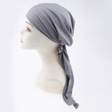 Max Pretied Silky Beanie Hat Scarf Chemo Cap Turban Head Wrap Night Bonnet Gray