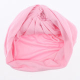Max 2pcs Womens Kid Baby Soft Stretchy Knotted Turban Headwear Indian Beanie Hat Pink