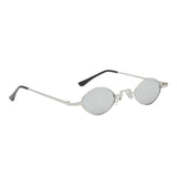 Women Vintage Metal Frame Oval Sunglasses Eyewear Designer Silver