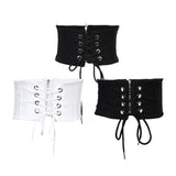 Womens Elastic Wide Waist Belt Stretch Waspie Corset Waist Band Black