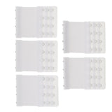 Maxbell 5Pack Womens Bra Extender 4 Hook 3 Rows Bra Extension Underwear Straps White