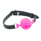 Maxbell Open Breathable Leather Paly Buckle Belt Silicon Mouth Gag for Women Pink