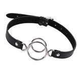 Maxbell Leather Head Harness Belt Mouth Gag Ring Breathable Costume Party Play Toys