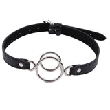 Maxbell Leather Head Harness Belt Mouth Gag Ring Breathable Costume Party Play Toys