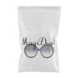 Max Futuristic Oversize Round Sunglasses Black green frame Gradient gray lens