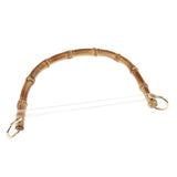 DIY Real Bamboo Wooden Purse Bag Handle Handbag Replacement Gold Buckle