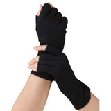 Mulberry Silk Stretchy Half Finger Gloves UV Sun Protect Fingerless Black