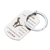 Maxbell  Stainless Steel Dog Tag Pendant Key Ring Keychain Necklace Gift DIY To My Son Love Mum