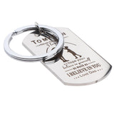 Max Stainless Steel Dog Tag Pendant Key Ring Keychain Necklace Gift DIY To My Son Dad