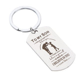 Max Stainless Steel Dog Tag Pendant Key Ring Keychain Necklace Gift DIY To My Son Dad