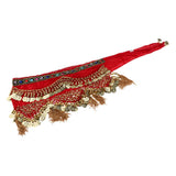 Max Womens Sequins Belly Dance Hip Scarf Wrap Skirt with Gold Coins Red