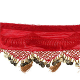 Max Womens Sequins Belly Dance Hip Scarf Wrap Skirt with Gold Coins Red