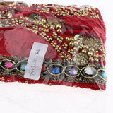 Max Womens Sequins Belly Dance Hip Scarf Wrap Skirt with Gold Coins Red