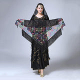 Max Womens Sequins Belly Dance Hip Scarf Wrap Skirt with Tassels Colorful
