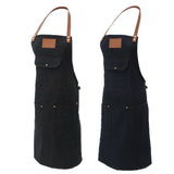 Max Women Denim Apron with Pockets Man Fully Adjustable Unique Design Denim Blue