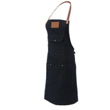Max Women Denim Apron with Pockets Man Fully Adjustable Unique Design Denim Blue