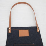Max Women Denim Apron with Pockets Man Fully Adjustable Unique Design Denim Blue