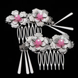 Maxbell 2pcs Retro Ancient Chinese Hair Accessories Hair Comb Clips Hair Pin Pink