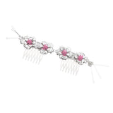 Maxbell 2pcs Retro Ancient Chinese Hair Accessories Hair Comb Clips Hair Pin Pink