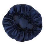 Silk Satin Night Sleep Cap Hair Care Beauty Bonnet Hat Head Cover Navy blue