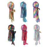 Max Shiny Rainbow Silky Chemo Scarf Cap Musilim Hat Durag Headwrap Gold