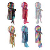 Max Shiny Rainbow Silky Chemo Scarf Cap Musilim Hat Durag Headwrap Gold