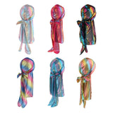 Max Shiny Rainbow Silky Chemo Scarf Cap Musilim Hat Durag Headwrap Gold
