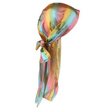 Max Shiny Rainbow Silky Chemo Scarf Cap Musilim Hat Durag Headwrap Gold