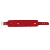 Max Punk Adjustable Leather Bracelet Wide Belt Cuff Bangle for Men Women Red