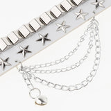 Max Layered Gothic Skull Punk Bracelet Rivet Leather Cuff Bangle Wristband White