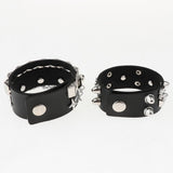 Max Layered Gothic Skull Punk Bracelet Rivet Leather Cuff Bangle Wristband Black