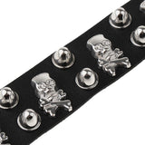 Max Layered Gothic Skull Punk Bracelet Rivet Leather Cuff Bangle Wristband Black