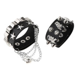 Max Layered Gothic Skull Punk Bracelet Rivet Leather Cuff Bangle Wristband Black