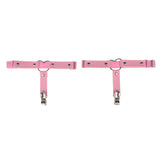 Max Womens Heart Decor Sexy Garters Adjustable Leg Strap Garters Suspenders Pink