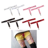 Max Womens Heart Decor Sexy Garters Adjustable Leg Strap Garters Suspenders Pink