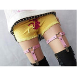 Max Womens Heart Decor Sexy Garters Adjustable Leg Strap Garters Suspenders Pink