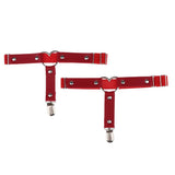 Max Womens Heart Decor Sexy Garters Adjustable Leg Strap Garters Suspenders Red